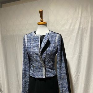 BCBG Max Azria fitted “moto” style jacket.